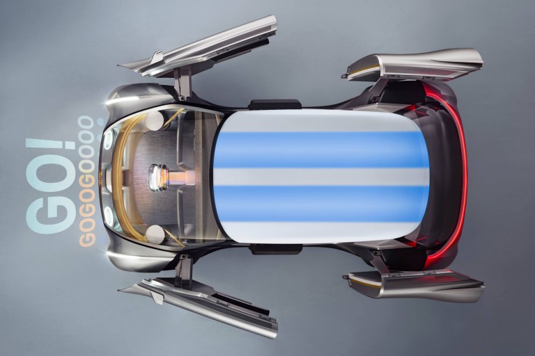 MINI VISION NEXT 100 viewed from above with doors open. GO! GOGOGOOOO