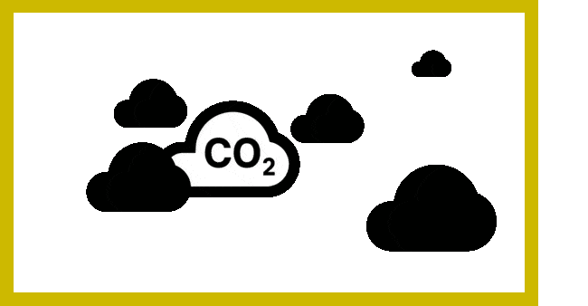 A gif with animated clouds that move back and forth. The gif stands for MINI´s efforts to reduce CO2 emissions.