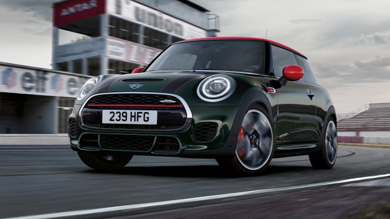 MINI John Cooper Works at home on the racing track.