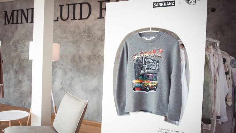 Sweatshirt by SANKUANZ for the MINI FLUID FASHION Capsule Collection collective at Pitti Uomo 90.