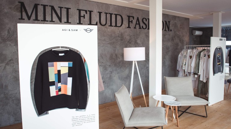 Sweatshirt by Agi & Sam for the MINI FLUID FASHION Capsule Collection collective at Pitti Uomo 90.
