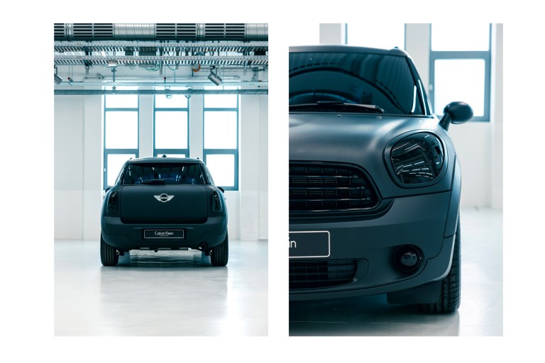 A rear view of the MINI Cooper Countryman by Calvin Klein. A front view the MINI Cooper Countryman by Calvin Klein, including.  [14:06] David, Vass 7. a high angle view of the MINI Cooper Countryman by Calvin Klein.