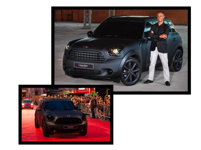[10:29] David, Vass A collage of images featuring the MINI Cooper Countryman by Calvin Klein, including one with the Calvin Klein Collection's award-winning Women's Creative Director, Francisco Costa, who designed the car.