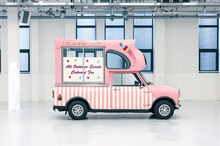 A photo of the side of the Mini Ice Cream Van.