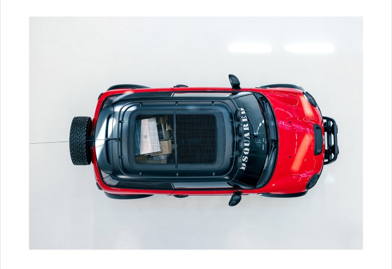 The top of the MINI Cooper S "Red Mudder" by Dsquared2.