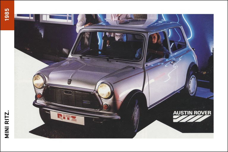 The 1985 Mini Ritz. The Silver Leaf metallic paint was designed to help evoke classic Minis from decades past.