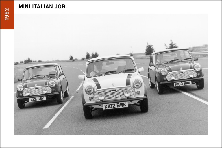 The 1992 Mini Italian Job, with the doors very much attached.