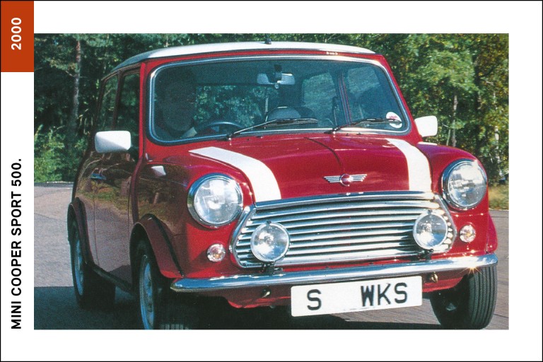The last classic Mini Special Edition, the Mini Cooper Sport 500, came out in 2000 and featured prestigious Platinum Silver roofs.