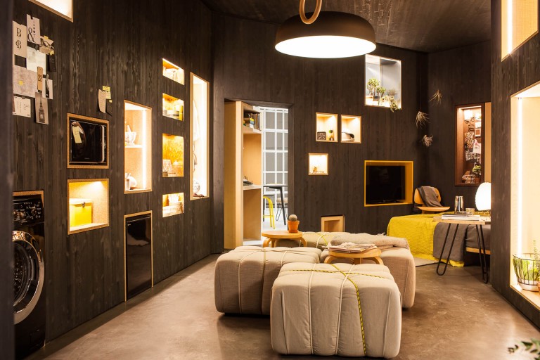 'Do Disturb' installation – kitchen, living room and workspace
