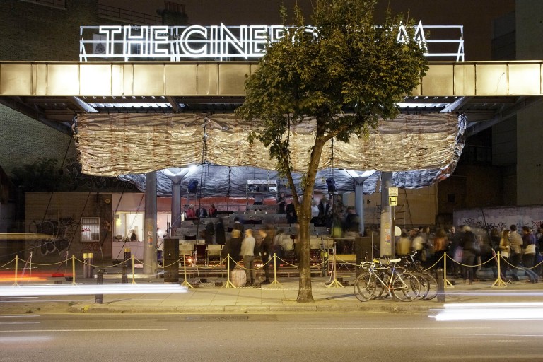 The Cineroleum, by London's Assemble collective transformed a petrol station on Clerkenwell Road into a cinema.