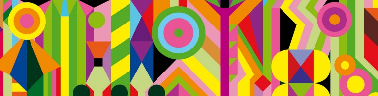 Thumbnail of Morag Myerscough's illustration for a wall in the MINI Headquarter in Munich, Germany.