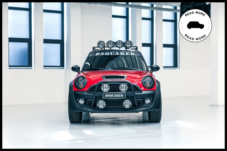 The front of the MINI Cooper S "Red Mudder" by Dsquared2.