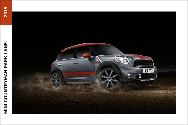 Following in the footsteps of the original Mini Countryman Park Lane Special Edition from 1987, the 2015 MINI Countryman Park Lane had a distinctive two-tone metallic Earl Grey and Oak Red paint job.