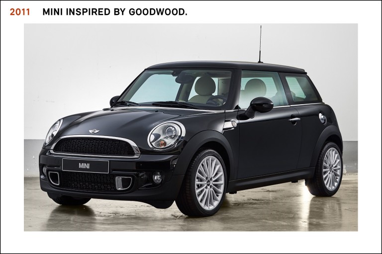 The luxurious MINI Cooper S Inspired by Goodwood was created in close collaboration with and featured authentic Rolls-Royce materials, colours and accessories.