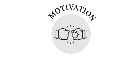 Button with an icon, two greeting fists that stand as a symbol for motivation.